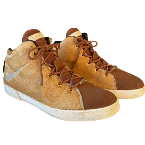 Nike LeBron 12 NSW Lifestyle Lion's Mane High Top Pony Hair Sneakers Men's 13